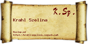 Krahl Szelina névjegykártya